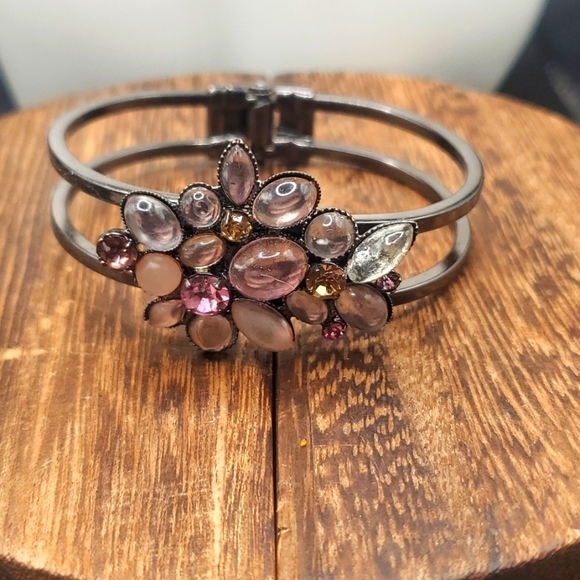 Fairy pink Moonstone mist‎ hinge bracelet B2919 - Picture 1 of 2